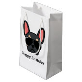 Cute Black Tan French Bulldog Face Small Gift Bag Klein Cadeauzakje (Achterkant Gekanteld)