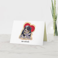 Cute Black Tan PopArt Bernedole Digital Heart