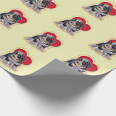 Cute Black Tan PopArt Bernedole Heart Pattern Cadeaupapier (Hoek)