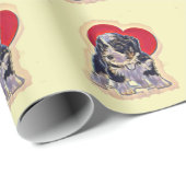 Cute Black Tan PopArt Bernedole Heart Pattern Cadeaupapier (Rol Hoek)