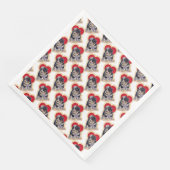 Cute Black Tan PopArt Bernedole Heart Pattern Servet (Hoek)