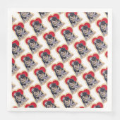 Cute Black Tan PopArt Bernedole Heart Pattern Servet (Voorkant)