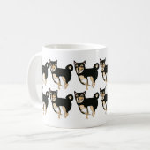 Cute Black & Tan Shiba Inu Dog Pattern Coffee Mok (Voorkant links)