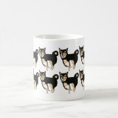 Cute Black & Tan Shiba Inu Dog Pattern Coffee Mok (Center)