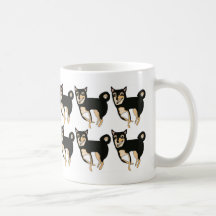 Cute Black & Tan Shiba Inu Dog Pattern Coffee Mok