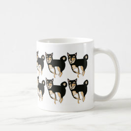 Cute Black & Tan Shiba Inu Dog Pattern Coffee Mok