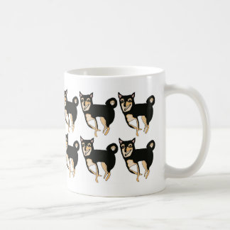 Cute Black & Tan Shiba Inu Dog Pattern Coffee Mok