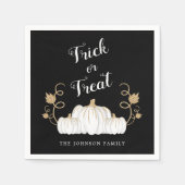 Cute Black Trick or treat Halloween Pumpkin Servet (Voorkant)