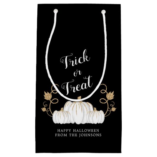 Cute Black Trick or treat Pumpkin Halloween Klein Cadeauzakje (Voorkant)