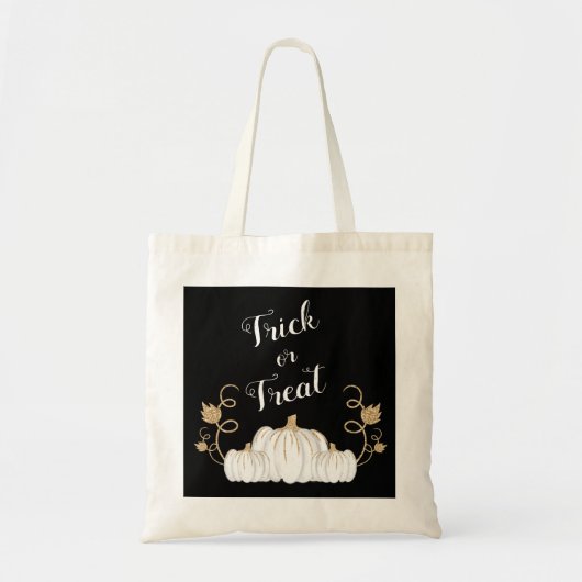 Cute Black Trick or treat Pumpkin Halloween Tote Bag (Voorkant)