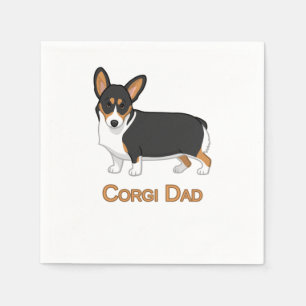 Cute Black Tricolor Pembroke Corgi Dad Hondenliefh Servet