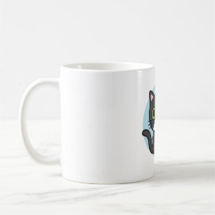 Cute Black Tuxedo Cat Loves Drink bellenthee Koffiemok