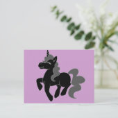 Cute Black Unicorn Briefkaart (Staand voorkant)