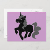 Cute Black Unicorn Briefkaart (Voorkant / Achterkant)