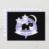 Cute Black Unicorn Briefkaart (Voorkant / Achterkant)