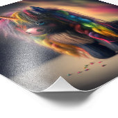 Cute black Unicorn T-Shirt Foto Afdruk (Hoek)