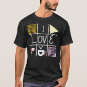 Cute Black Valentijnsdag tic tac toe T shirt (Voorkant)