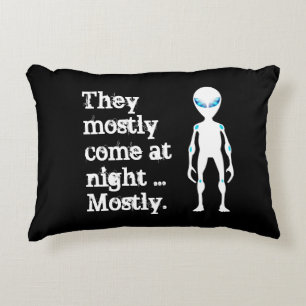 Cute black white alien quote accent kussen