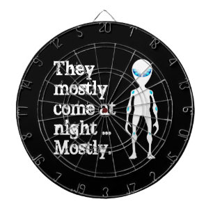 Cute black white alien quote dartbord