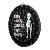 Cute black white alien quote dartbord (Voorkant Rechts)