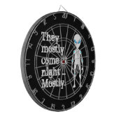 Cute black white alien quote dartbord (Voorkant Links)