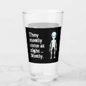 Cute black white alien quote glas (Achterkant)
