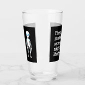 Cute black white alien quote glas (Links)