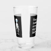 Cute black white alien quote glas (Rechts)