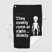 Cute black white alien quote golfhanddoek (Insitu)