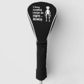 Cute black white alien quote golfheadcover (Voorkant)