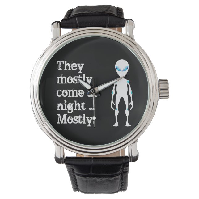 Cute black white alien quote horloge (Voorkant)
