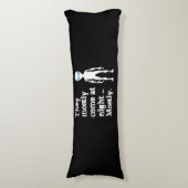 Cute black white alien quote lichaamskussen (Voorkant Verticaal)