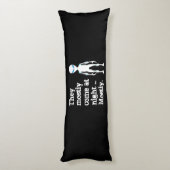 Cute black white alien quote lichaamskussen (Achterkant (Verticaal))