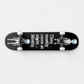 Cute black white alien quote persoonlijk skateboard (Horizontaal)