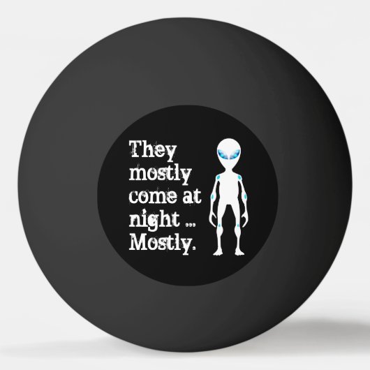 Cute black white alien quote pingpongbal (Voorkant)