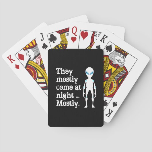 Cute black white alien quote pokerkaarten (Achterkant)