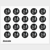 Cute black white alien quote ronde sticker (Vel)