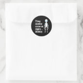 Cute black white alien quote ronde sticker (Tas)