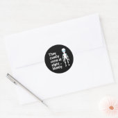 Cute black white alien quote ronde sticker (Envelop)