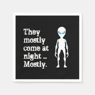 Cute black white alien quote servet