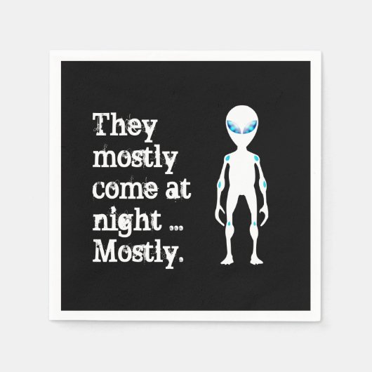 Cute black white alien quote servet (Voorkant)