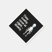 Cute black white alien quote servet (Hoek)