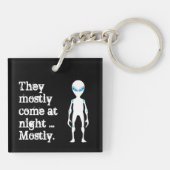 Cute black white alien quote sleutelhanger (Achterkant)