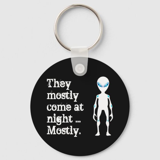 Cute black white alien quote sleutelhanger (Voorkant)