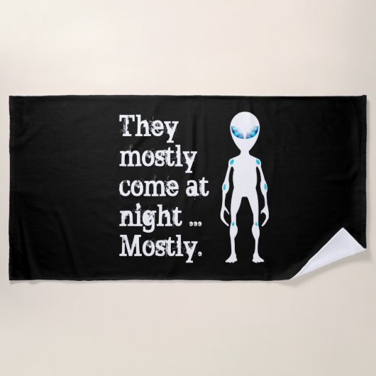 Cute black white alien quote strandlaken (Voorkant)