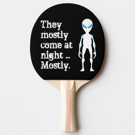 Cute black white alien quote tafeltennisbatje (Voorkant)