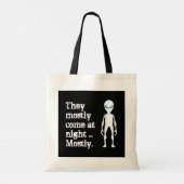 Cute black white alien quote tote bag (Achterkant)