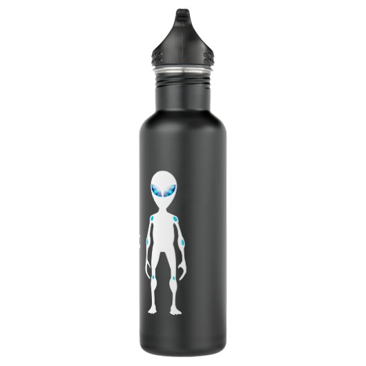 Cute black white alien quote waterfles  (Rechts)