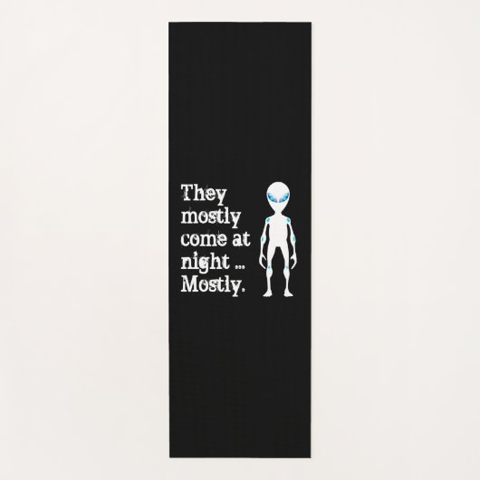 Cute black white alien quote yogamat (Voorkant)