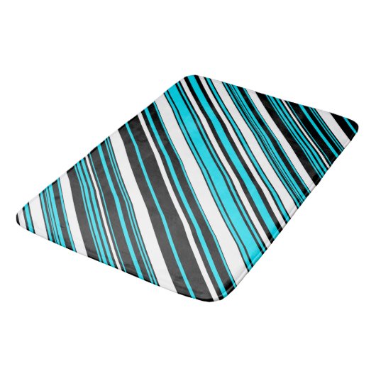 Cute black white aqua strees Hoesje-Mate iPhone ca Badmat (Gekanteld)